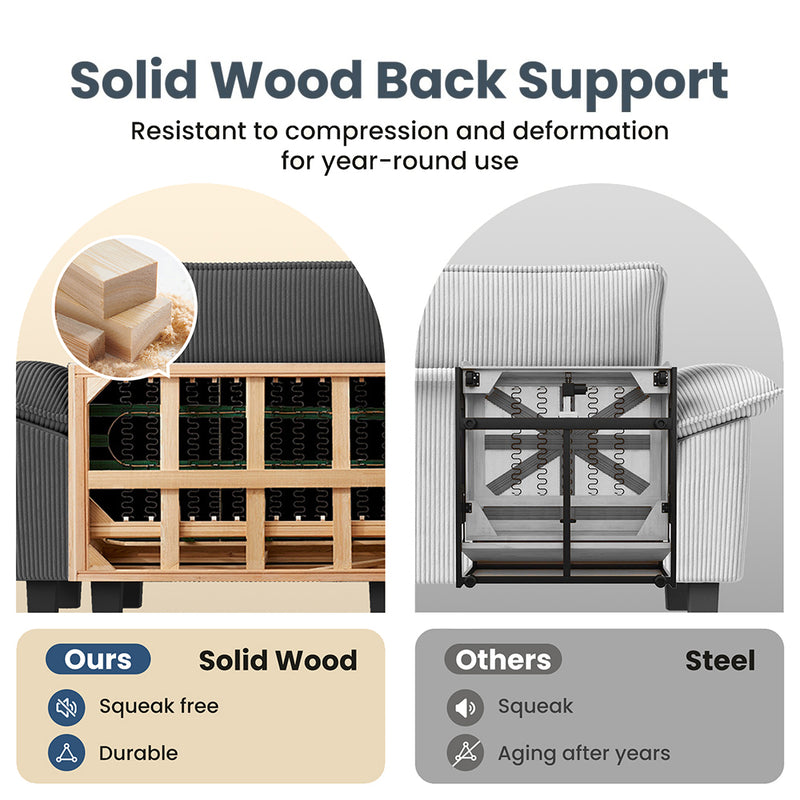 Cloud-like Living Room Sofa Couch Modular Sectional Corduroy Set