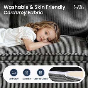 Briar Cloud-like Living Room Sofa Couch Modular Sectional Corduroy Set