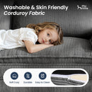 Living Room Sofa Corduroy Cloud-like Couch Modular Sectional Large Set