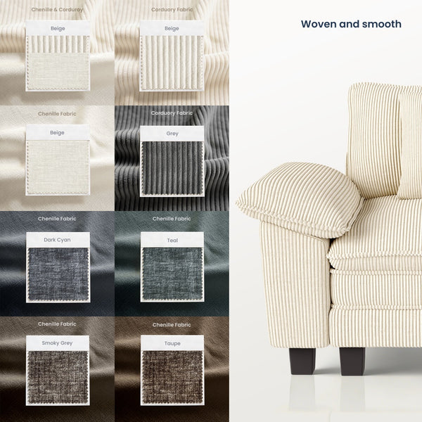 Briar Cloud-like Living Room Sofa Couch Modular Sectional Corduroy Large Set