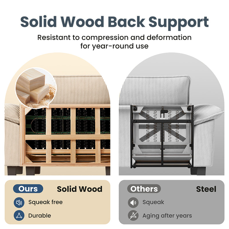 Living Room Sofa Corduroy Cloud-like Couch Modular Sectional Large Set