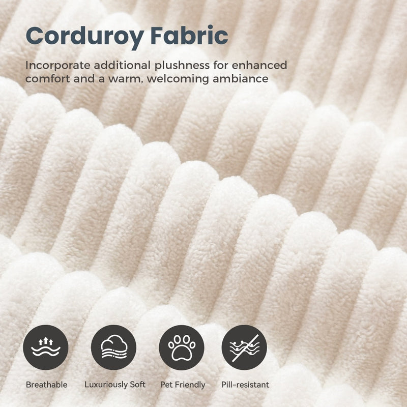 Cloud-like Living Room Sofa Couch Modular Sectional Corduroy Set
