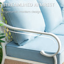 7-Seater Patio Metal All-White Sofa Set with Loveseat for Sale