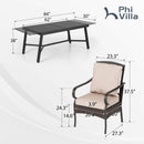 Coco 7/9-Pcs Fixed Chairs Outdoor Dining Set with Extendable Table