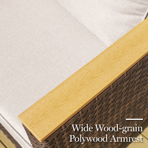 Phi Villa 9-Seater Patio Wicker Sofa With Multi-functional Ottomans