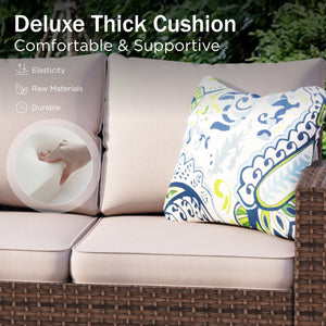 Phi Villa 9-Seater Outdoor Rattan Conversation Sofa Set With Love Seat