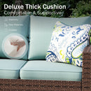 Phi Villa 7-Seater Outdoor Rattan Conversation Sofa Set With Ottomans