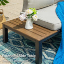 6-Seater L-Shaped Sectional Sofa Set with Gas Fire Pit Table