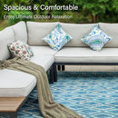 6-Seater L-Shaped Sectional Sofa Set with Gas Fire Pit Table