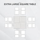 9-Piece Patio Dining Set with 60" Large Square Table for Garden, Big Family Phi Villa