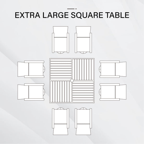 9-Piece Patio Dining Set with 60" Square Table and Woven Pattern Chairs