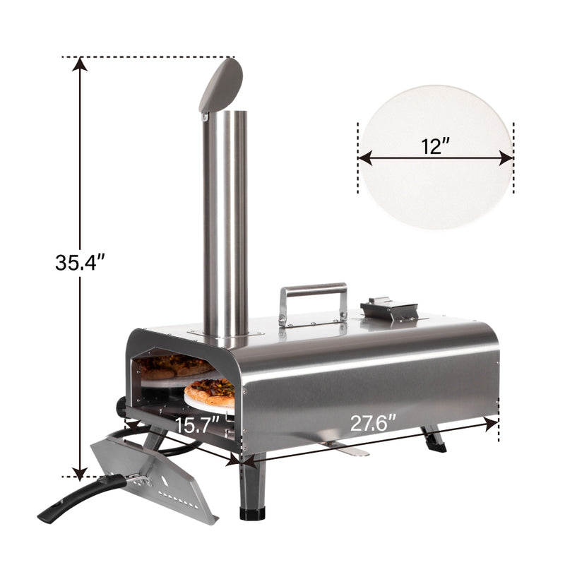 Captiva Designs Patio 360° Rotatable Multi-Fuel Pizza Oven