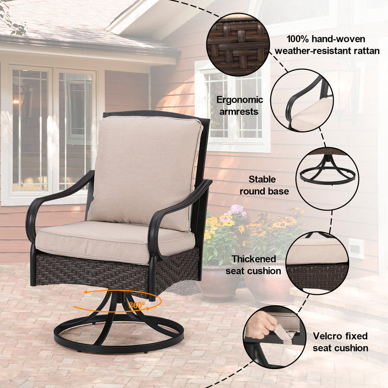 Phi Villa 13-Person Outdoor Patio Furniture Combination Set With Sofa Set, Dining Set, and Umbrella
