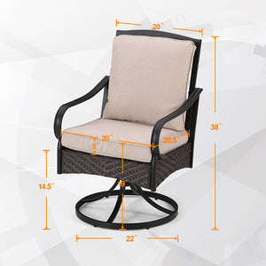 Phi Villa 13-Person Outdoor Patio Furniture Combination Set With Rattan Sofa Set, Dining Set, and Umbrella