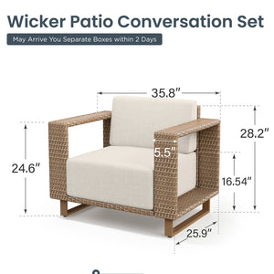 1 Piece Rattan Armchair-Add-on Piece for Catalina Sofa Set