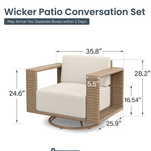 1 Piece Rattan Armchair-Add-on Piece for Catalina Sofa Set