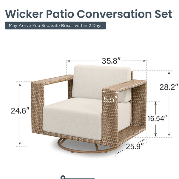 1 Piece Rattan Armchair-Add-on Piece for Catalina Sofa Set