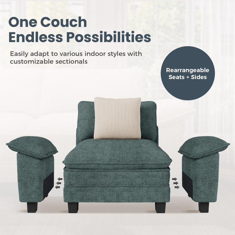 Phi Villa Living Room Chenille Cloud-like Couch Sofa Large Set