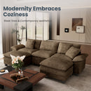 Chenille Living Room Sofa Couch Cloud-like Modular Sectional with Ottoman