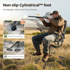 360° Silent Swivel Blind Hunting Chair with Shooting Pedals