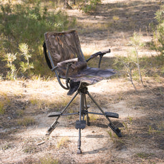 360° Silent Swivel Blind Hunting Chair with Shooting Pedals