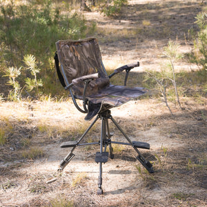 360° Silent Swivel Blind Hunting Chair with Shooting Pedals