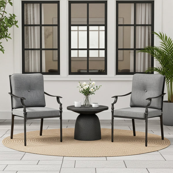 Phi Villa Calabash Patio Dining Chairs-Swivel Chairs & Fixed Chairs