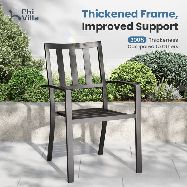 7/ 9-Piece Patio Dining Sets with Extendable Table and Stackable Chairs PHI VILLA
