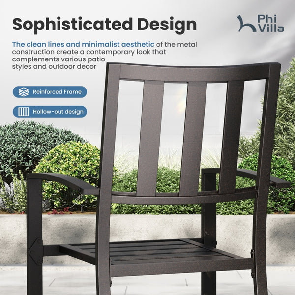 7/ 9-Piece Patio Dining Sets with Extendable Table and Stackable Chairs PHI VILLA