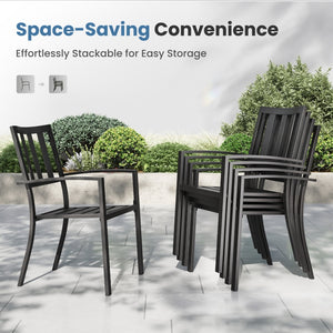 7/ 9-Piece Patio Dining Sets with Extendable Table and Stackable Chairs PHI VILLA