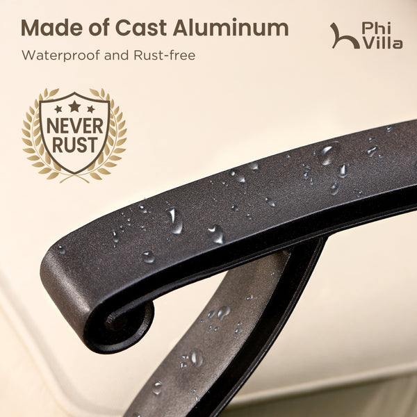 Antique Cast Aluminum Patio Pub Height Rust-free Swivel Bar Stools Set