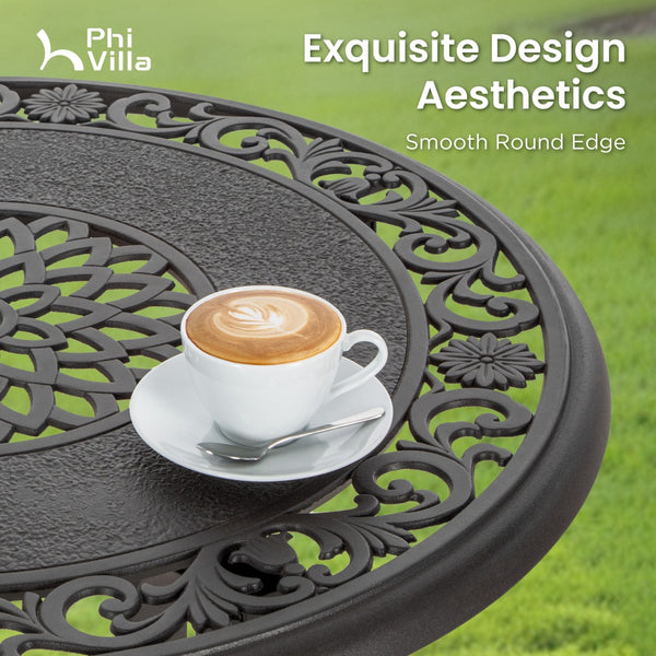 Antique Cast Aluminum Patio Pub Height Rust-free Swivel Bar Stools Set