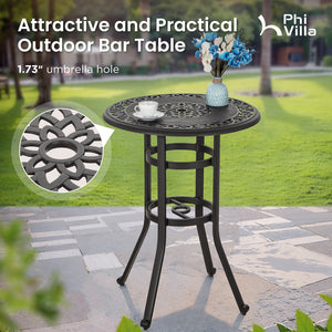 Antique Cast Aluminum Patio Pub Height Rust-free Swivel Bar Stools Set