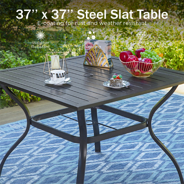 Wave 5-Piece Outdoor Dining Set with Stationary Chairs