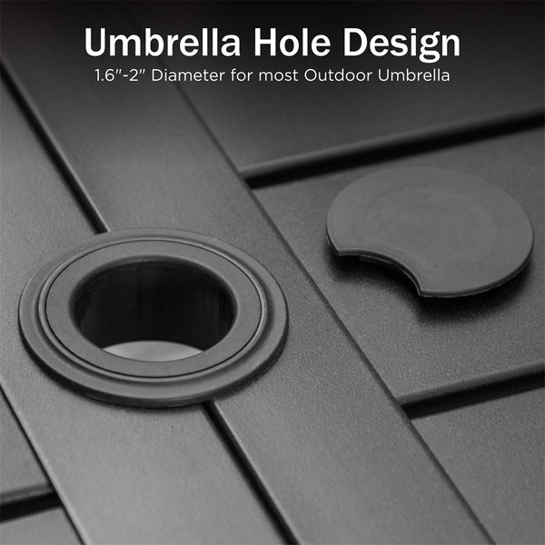 7-Pcs Patio Dining Set with 6 Woven Pattern Stackable Chairs