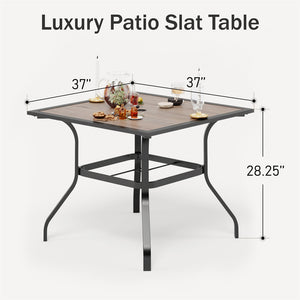 5-Piece Patio Dining Set with Textilene Swivel Chairs for Deck,Garden PHI VILLA