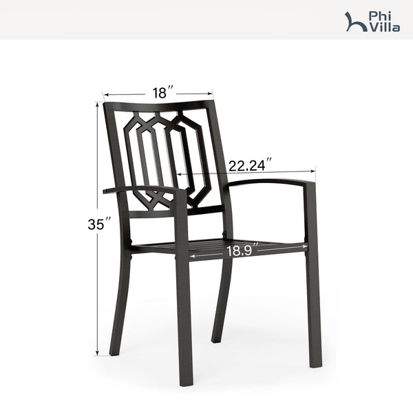 Patio Stackable Dining Chairs for Deck,Backyard PHI VILLA