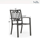 Patio Stackable Dining Chairs for Deck,Backyard PHI VILLA