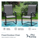 9-Pcs Patio Dining Set with Textilene C-spring Chair-Phi Villa