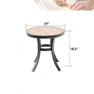 Phi Villa 19" Wood-like Round Side Table Coffee Table