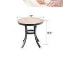 Phi Villa 19" Wood-like Round Side Table Coffee Table