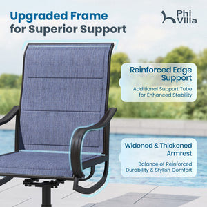 Patio Upgraded Padded Swivel Dining Chairs for Porch, Deck, Backyard PHI VILLA