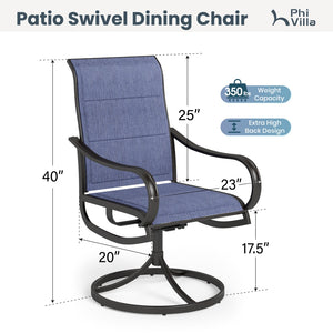 7/9-Piece Patio Dining Set with Extendable Table & Upgraded Padded Swivel Chairs PHI VILLA