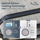 PHI VILLA 5-Piece Patio Dining Set Padded Textilene Swivel Chairs & Slat Steel Round Table