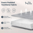 PHI VILLA 5-Piece Patio Dining Set Padded Textilene Swivel Chairs & Slat Steel Round Table