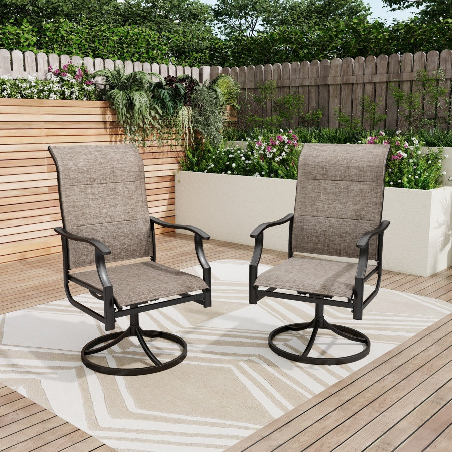 Patio Upgraded Padded High Back Dining Chairs for Porch, Deck, Backyard PHI VILLA