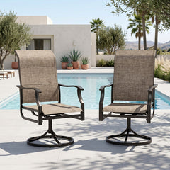 Patio Upgraded Padded High Back Dining Chairs for Porch, Deck, Backyard PHI VILLA