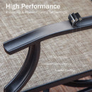 6-Seat Outdoor Dining Set with Round Table & Highback Textilene Swivel Chairs-Phi Villa