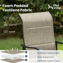 PHI VILLA Padded Textilene Patio Outdoor Dining Chairs, Set of 2