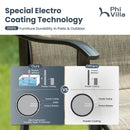 PHI VILLA Padded Textilene Patio Outdoor Dining Chairs, Set of 2